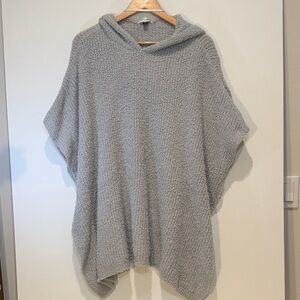 Charter Club Cozy Gray Hooded Poncho One Size